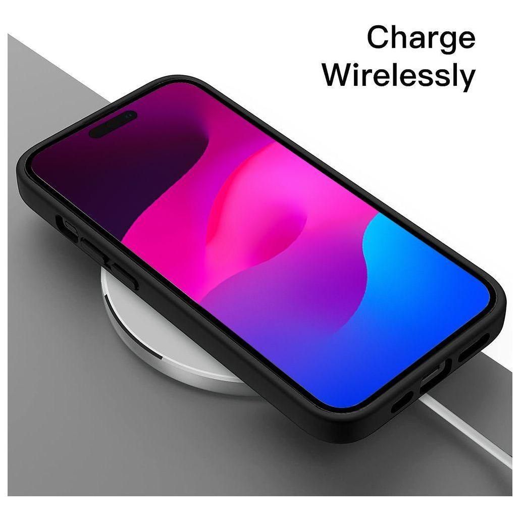Coque Silicone Pour Iphone 15 Plus Noir + 2 Vitres En Verre Tremp Et 2 Pro... - 3