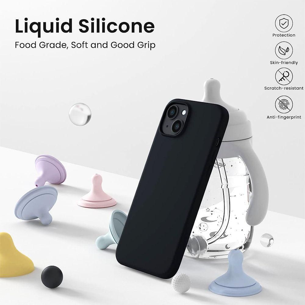 Coque Silicone Pour Iphone 15 Plus Noir + 2 Vitres En Verre Tremp Et 2 Pro... - 4