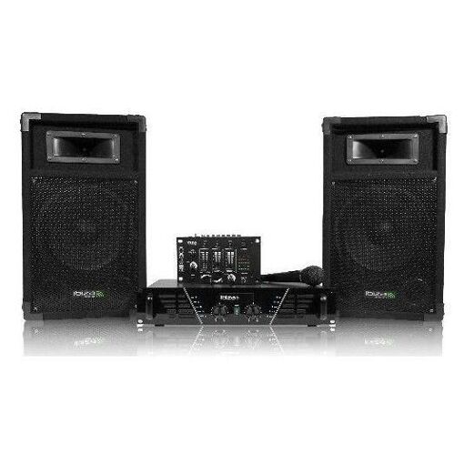 Pack sono IBIZA DJ300N 480W + table de mixage + 2 HP + mic