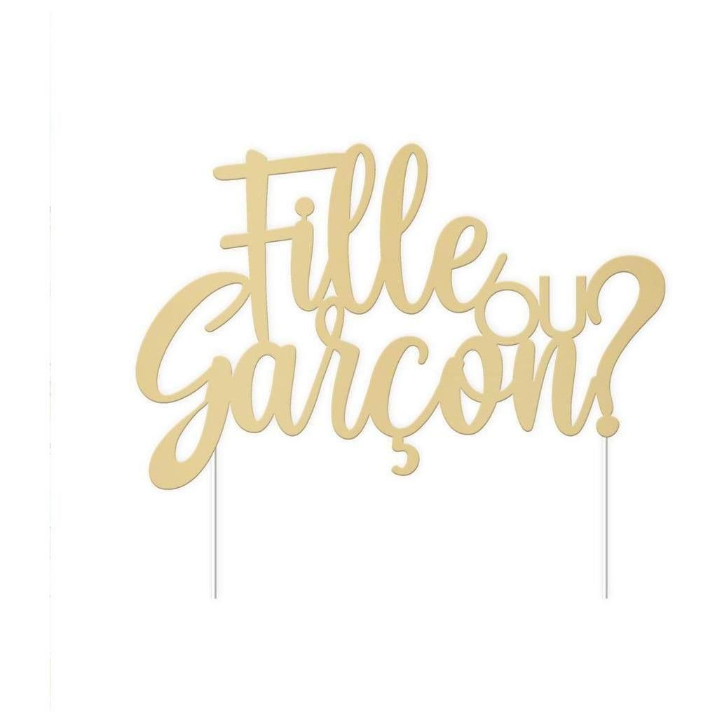 D�coration G�teau Gender Reveal Or