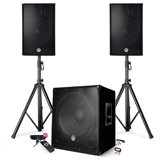 Pack sonorisation - BM SONIC BMS-1515 - 2500W - Enceintes DJ 15' + Caisson ...