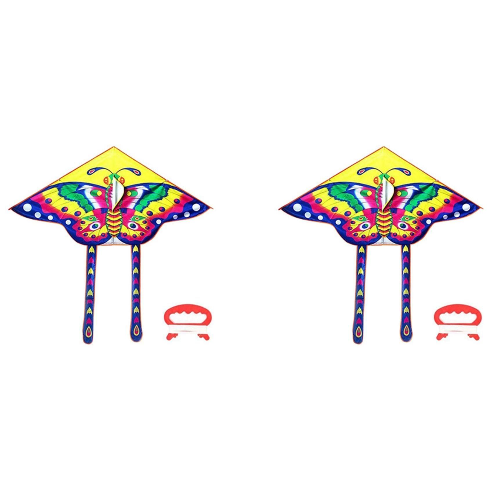 2x Cerf-Volant Color Longue Queue En Nylon Pour Enfants Enfants Cerf-Vola...