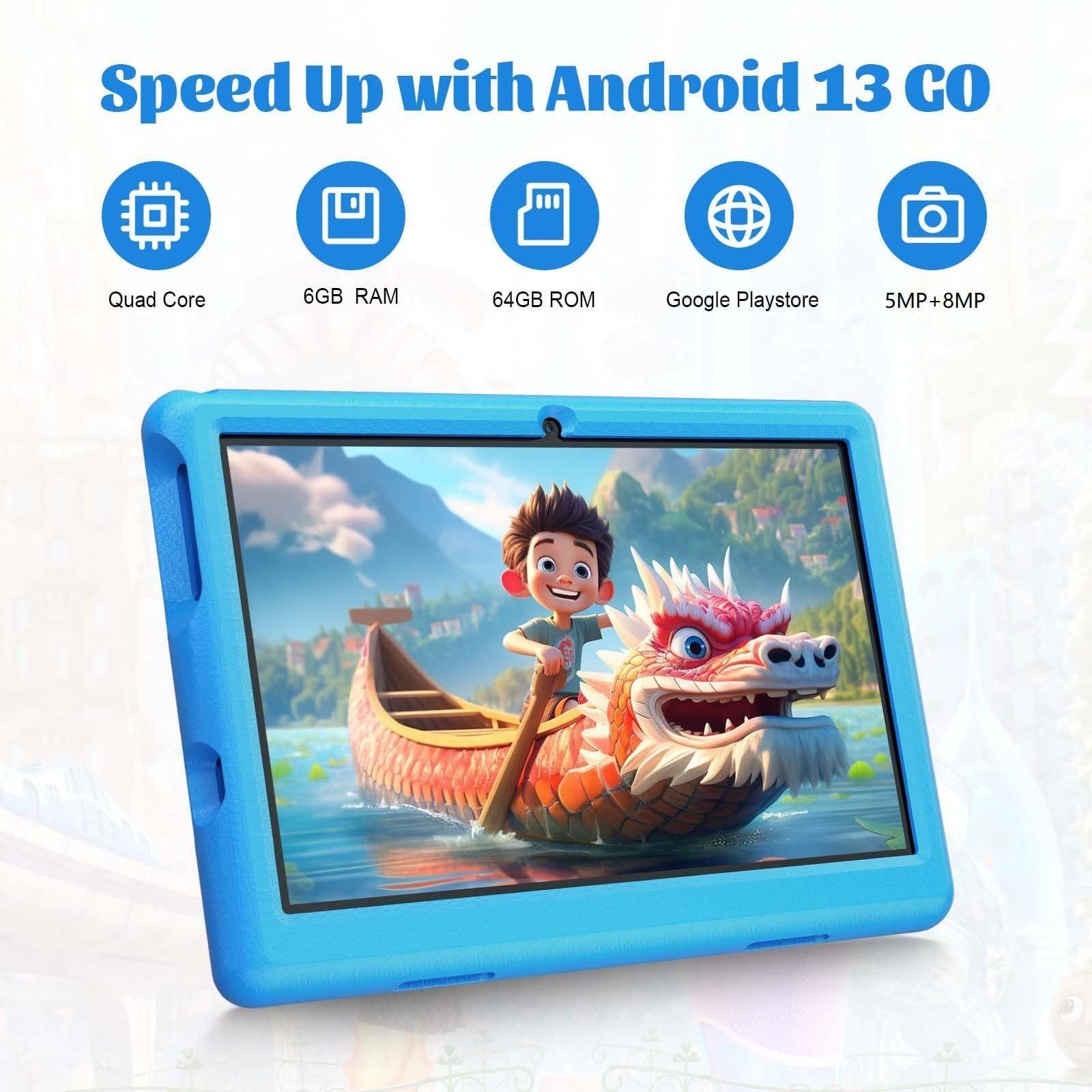 Tablette Enfants 10.1 Pouces Android 13 avec cran Tactile 1280x800 IPS Qua... - 2
