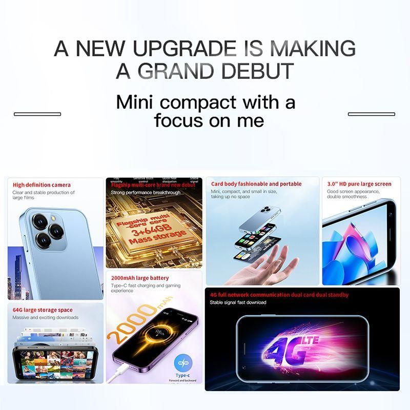 SOYES XS16 Petit Smartphone 3.0 Pouces 4G LTE 2GB RAM 16GB ROM Android 10.0... - 3