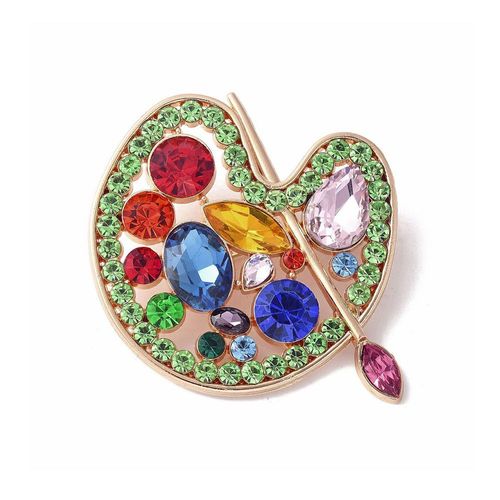 Broche Palette De Couleur Strass En Verre