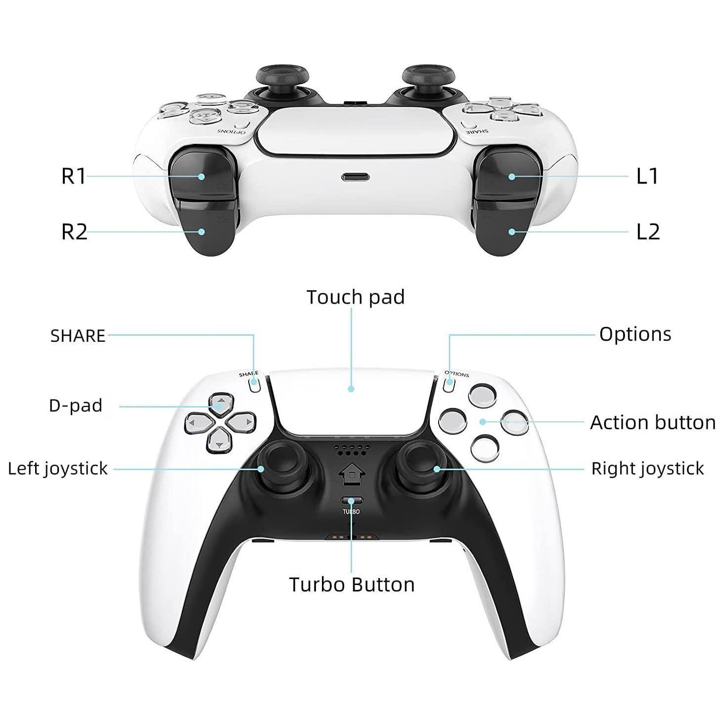 Manette De Jeu Sans Fil Bluetooth 6 Axes Pour Ps4 Slim/Pc/Steam/Ipad/Tablet... - 2