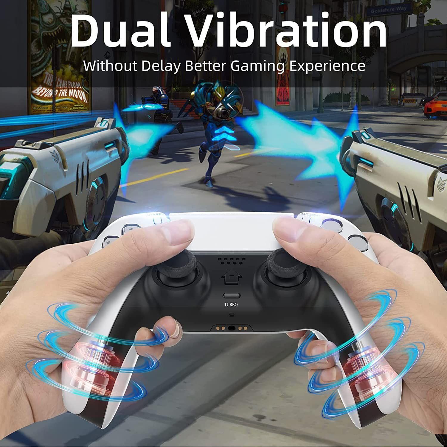 Manette De Jeu Sans Fil Bluetooth 6 Axes Pour Ps4 Slim/Pc/Steam/Ipad/Tablet... - 3