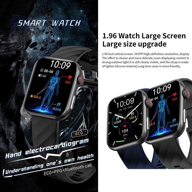 Montre intelligente NX13, 1,96 pouces, appel BT fréquence