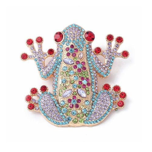 Broche Grenouille Strass En Verre