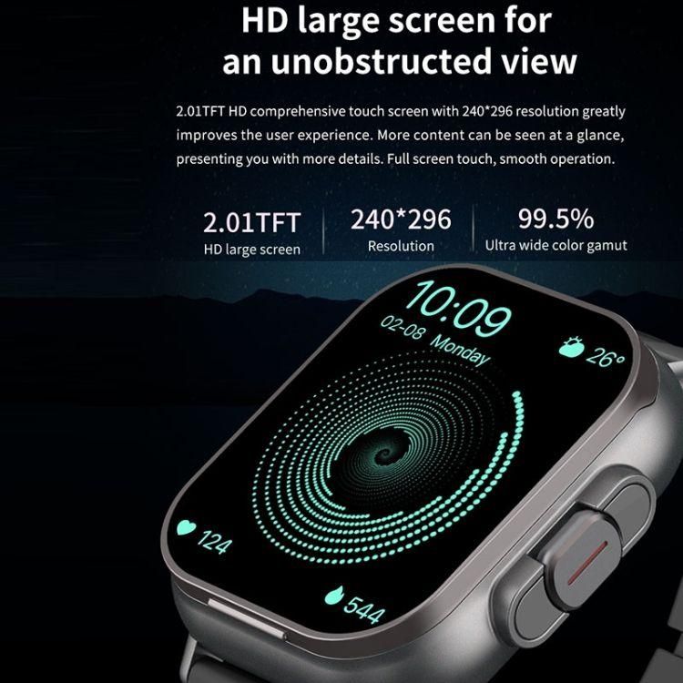 D8 2,01 Pouces 2 En 1 Bluetooth couteur Bande D'acier Montre Intelligente ... - 4