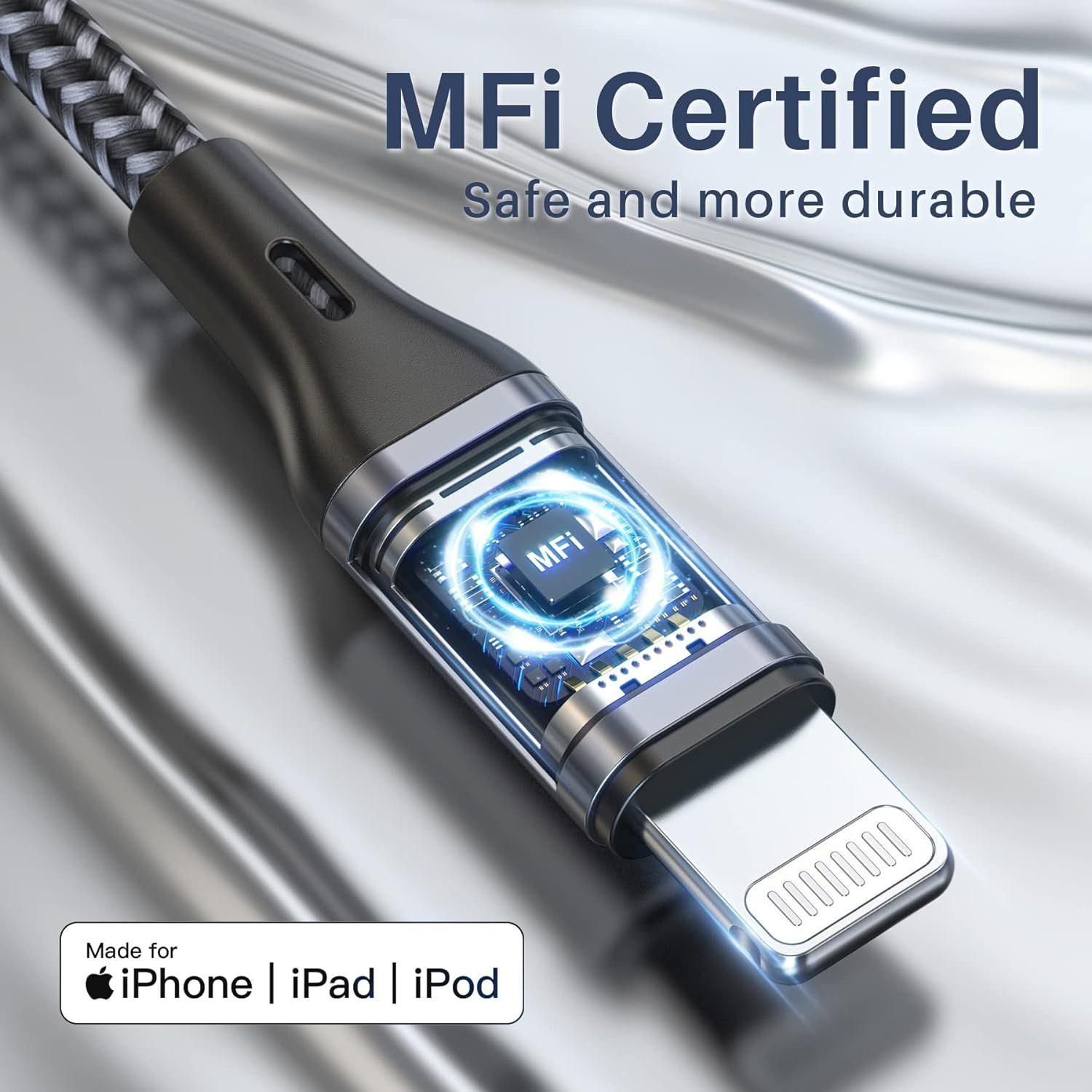 Cble Iphone Chargeur Iphone Court 15cm [Certifi Mfi] Fil Lightning Nylon ... - 2