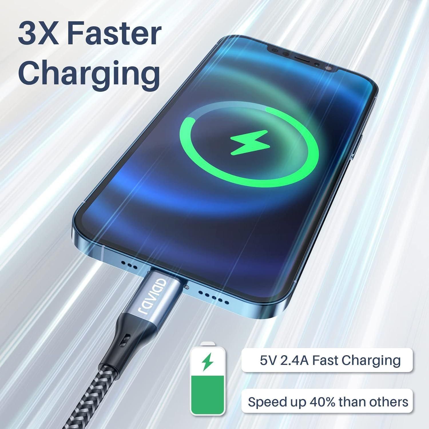 Cble Iphone Chargeur Iphone Court 15cm [Certifi Mfi] Fil Lightning Nylon ... - 4