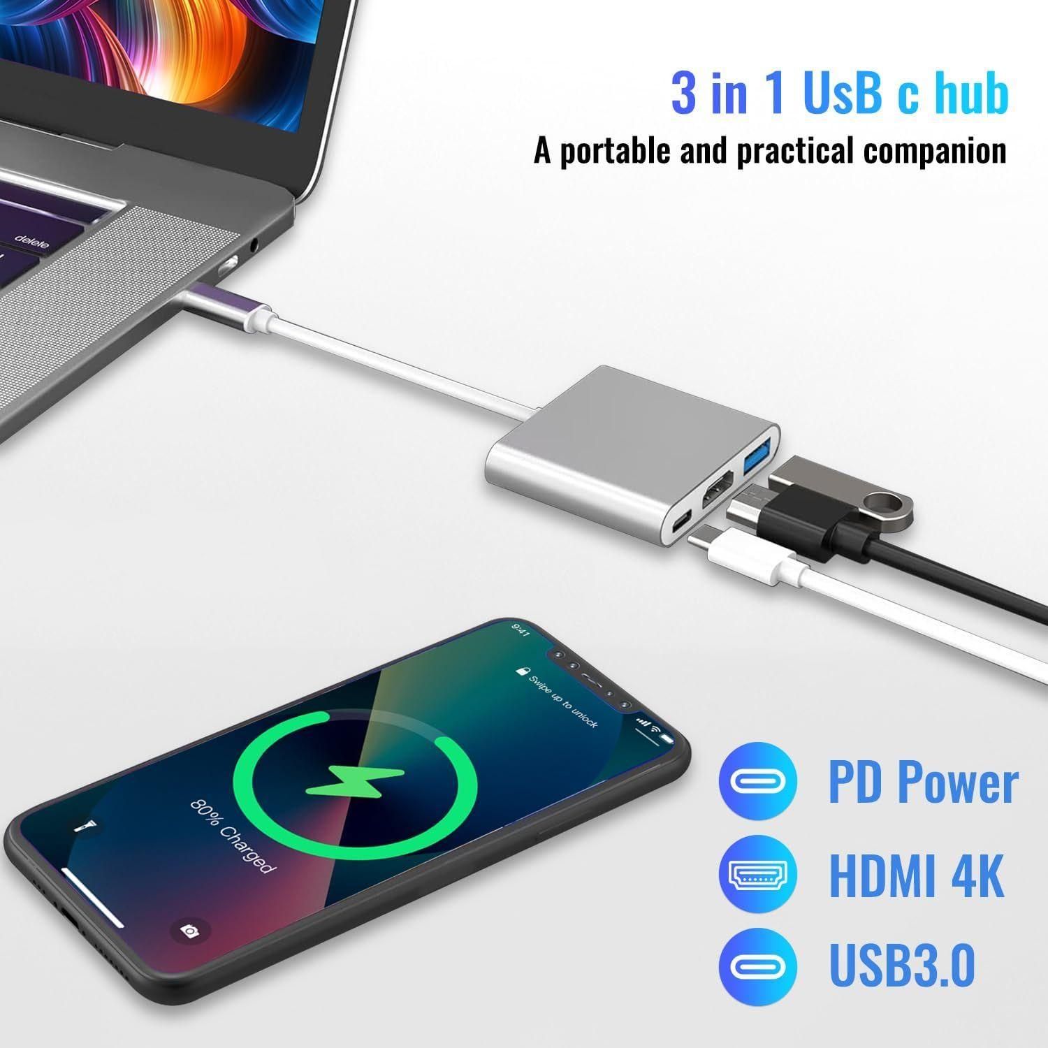 3-in-1 Adaptateur USB C HDMI Light-Ning vers HDMI Cble HDMI pour TV Adapta... - 3