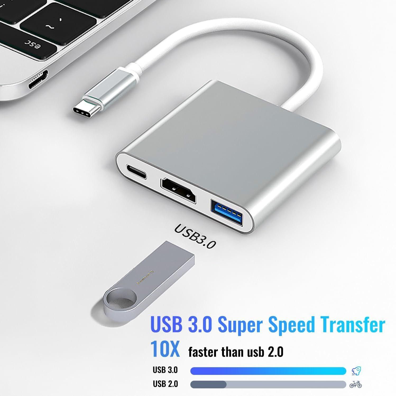 3-in-1 Adaptateur USB C HDMI Light-Ning vers HDMI Cble HDMI pour TV Adapta... - 4