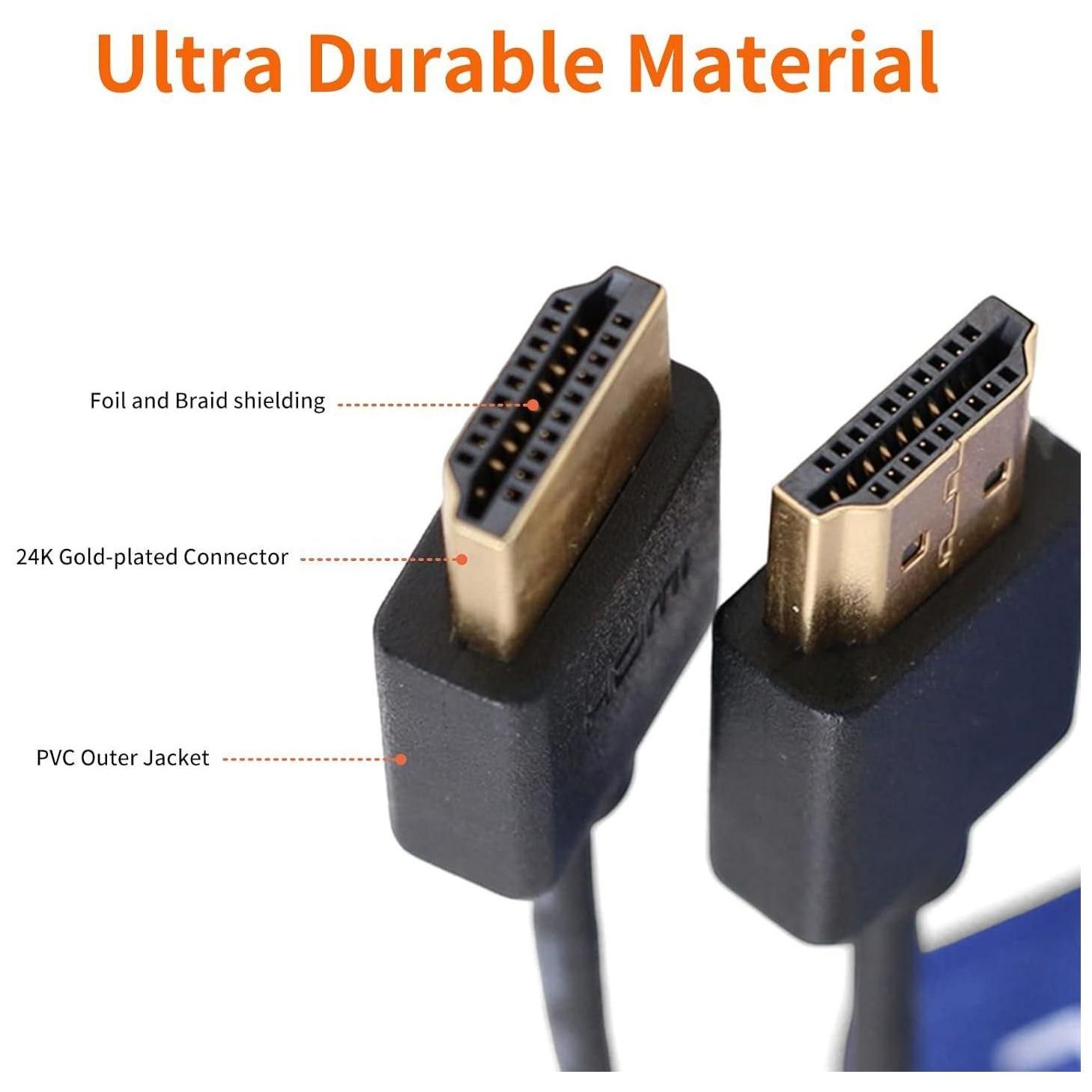 High Speed 2.0 HDMI Thin Flexible Cable for Z-CAM F6,Atomos Ninja V, Portke... - 2
