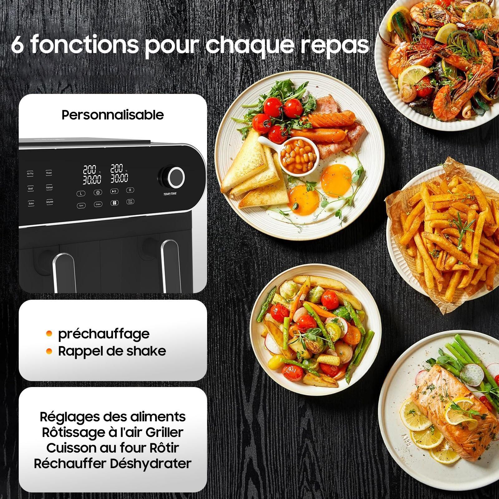 iceagle Friteuse Sans Huile 11L,Air Fryer Dual Zone Friteuse a Air avec 2 T... - 3