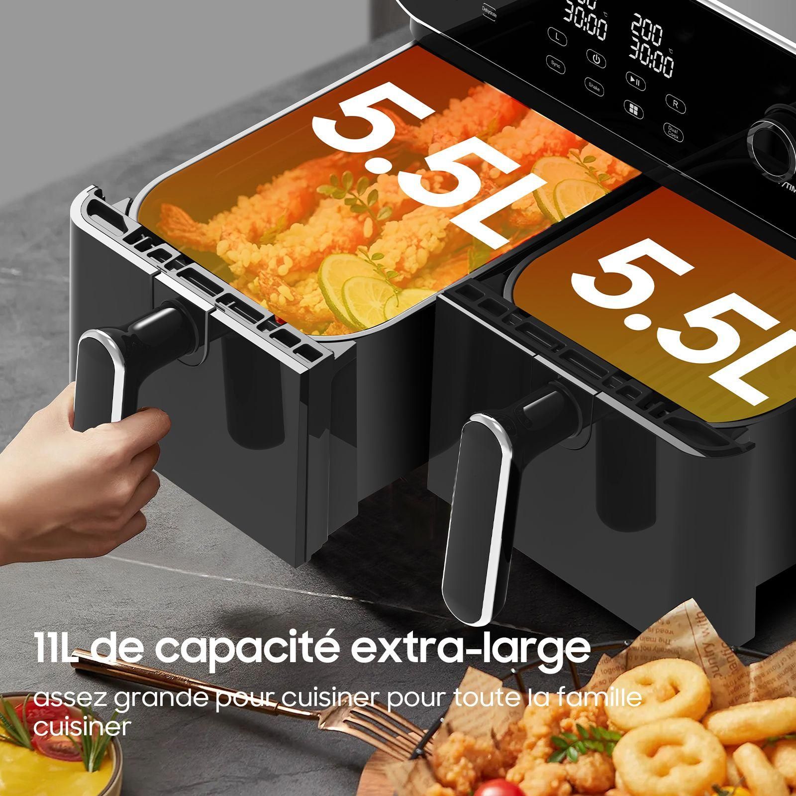 iceagle Friteuse Sans Huile 11L,Air Fryer Dual Zone Friteuse a Air avec 2 T... - 5
