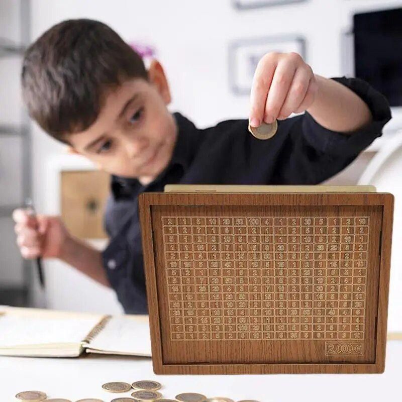 10000 euros - Tirelire en Bois avec Cpounter pour Enfants, Bote de Rangeme... - 4