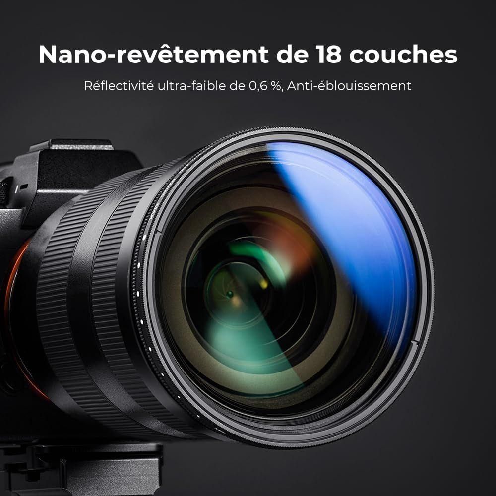 Filtre ND Variable 67mm Densit Neutre ND2-ND400 avec Revtement et 3 Chiff... - 2