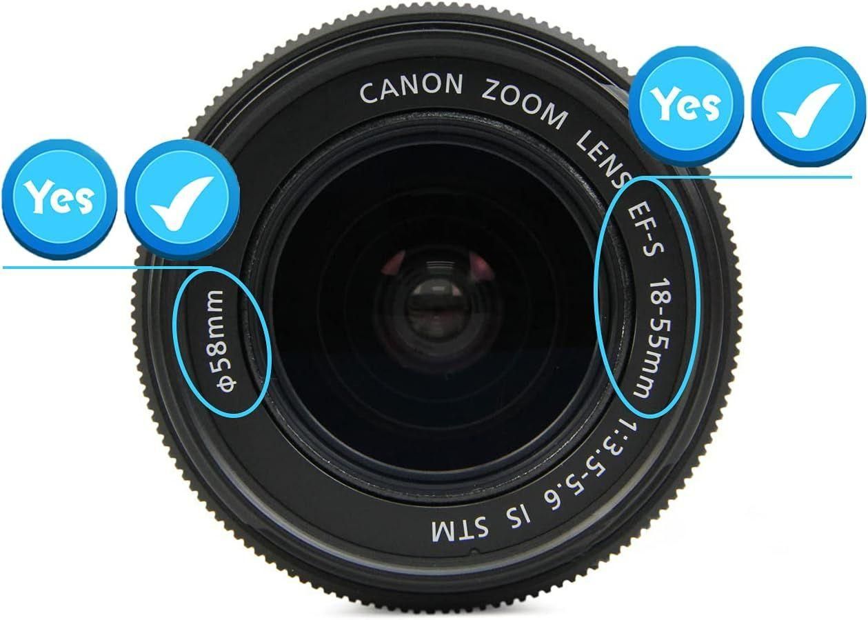 58mm Bouchons D'objectif Capuchon Cache Objectif pour Canon EF-S 18-55mm f/... - 3