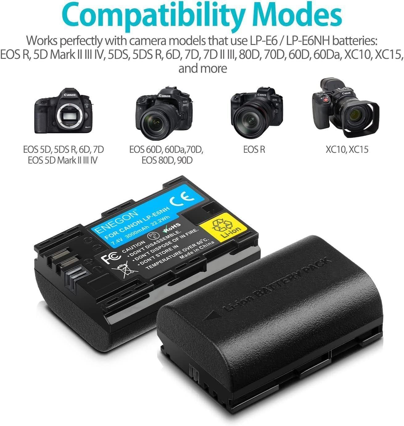 LPE6NHLPE6NLPE6 Batterie Rechargeable 3000mAh (Pack de 2) Compatible avec C... - 3