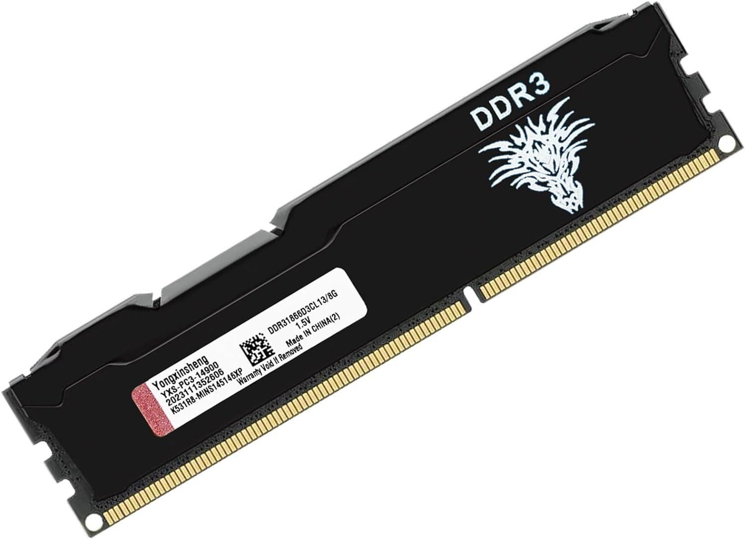 Ram DDR3 8go 1866MHz PC3-14900 Udimm CL13 Non-ECC Unbuffered 1.5V 2Rx8 Doub...