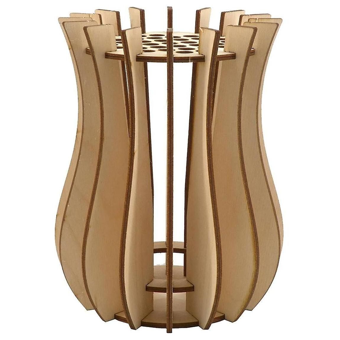 Vase, Wooden Puzzle Vase, Fake Bouquet Building Block Set Display Stand, fo...
