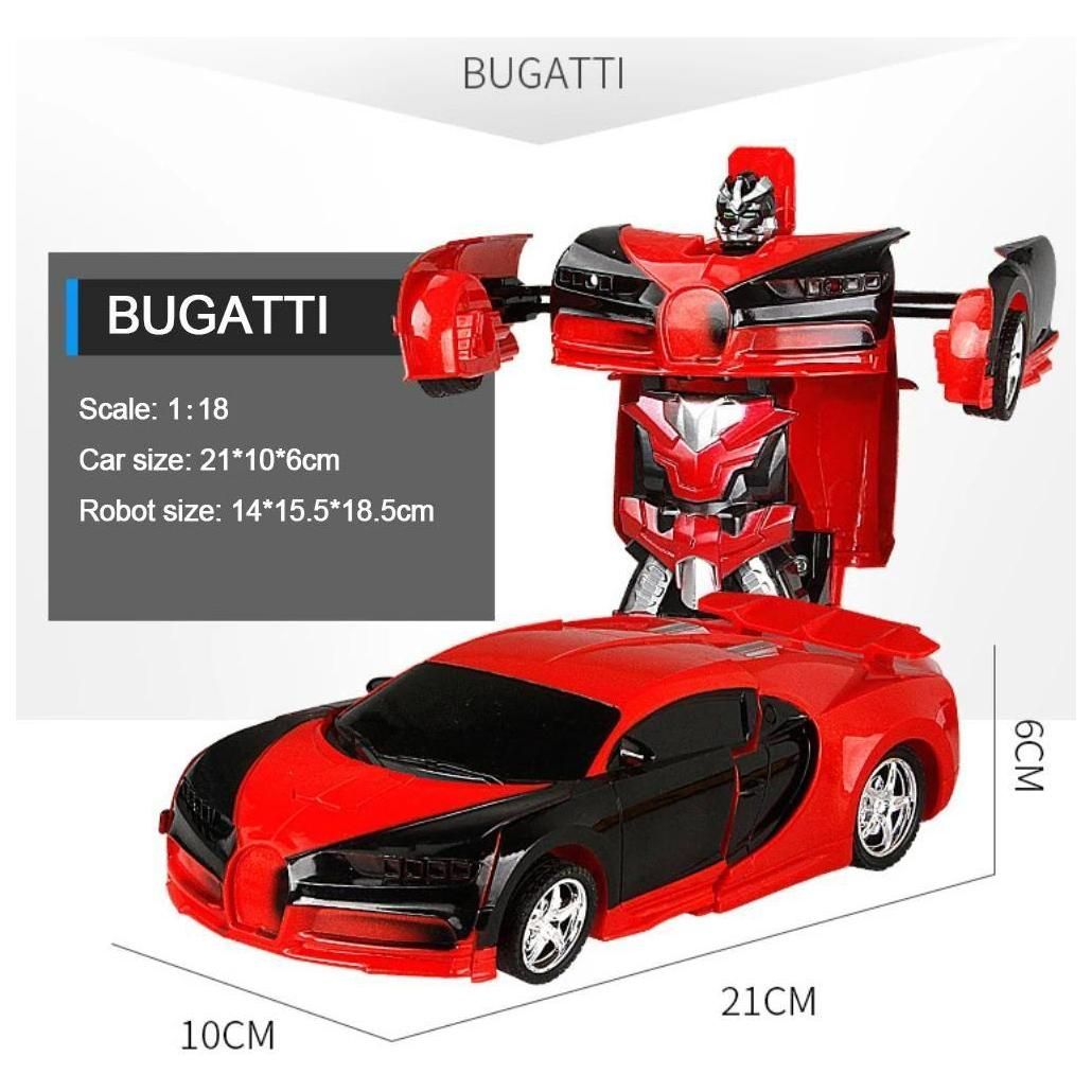Bugatti Bleue - Transformateur 2 En 1 Rc, Robot De Transformation De Condui... - 4