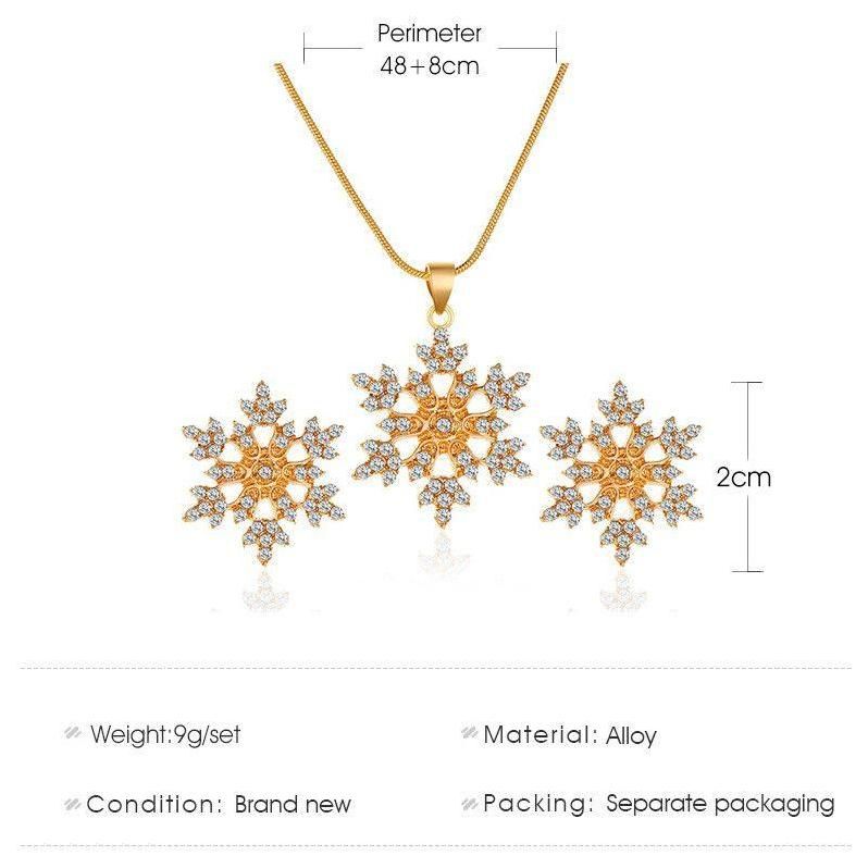 Ensemble Collier Flocon De Neige Compos� De 3 Parties Argent - 5