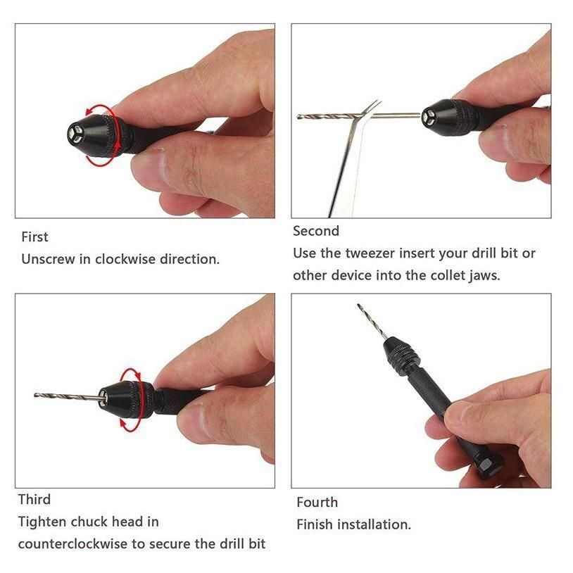 Perceuse � main avec 10 m�ches diff�rentes Le noir - 3
