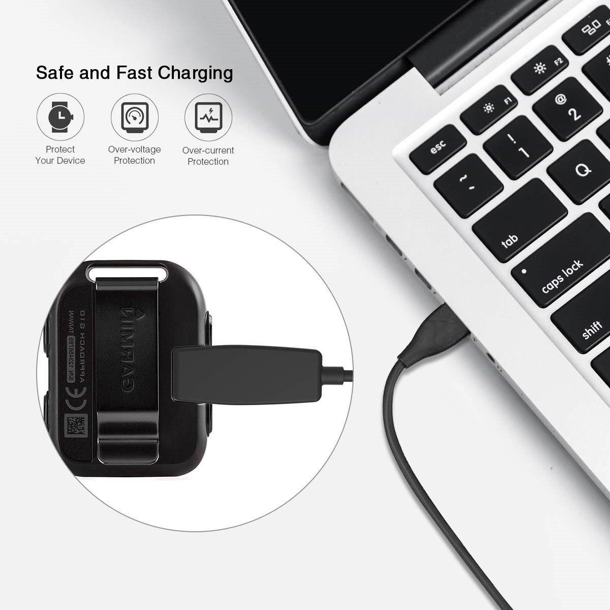 C�ble de chargeur compatible avec Garmin Forerunner - 3