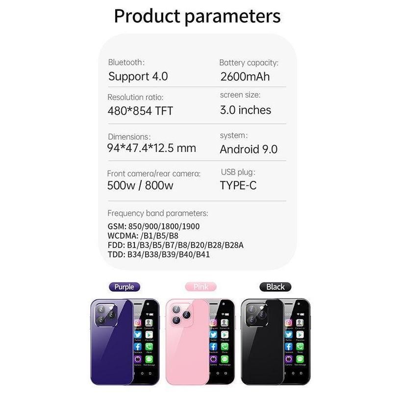 Mini-smartphone SOYES XS14 Pro 4G-LTE 3 Go + 32 Go Android 9.0 Quadcur 3,0 ... - 10