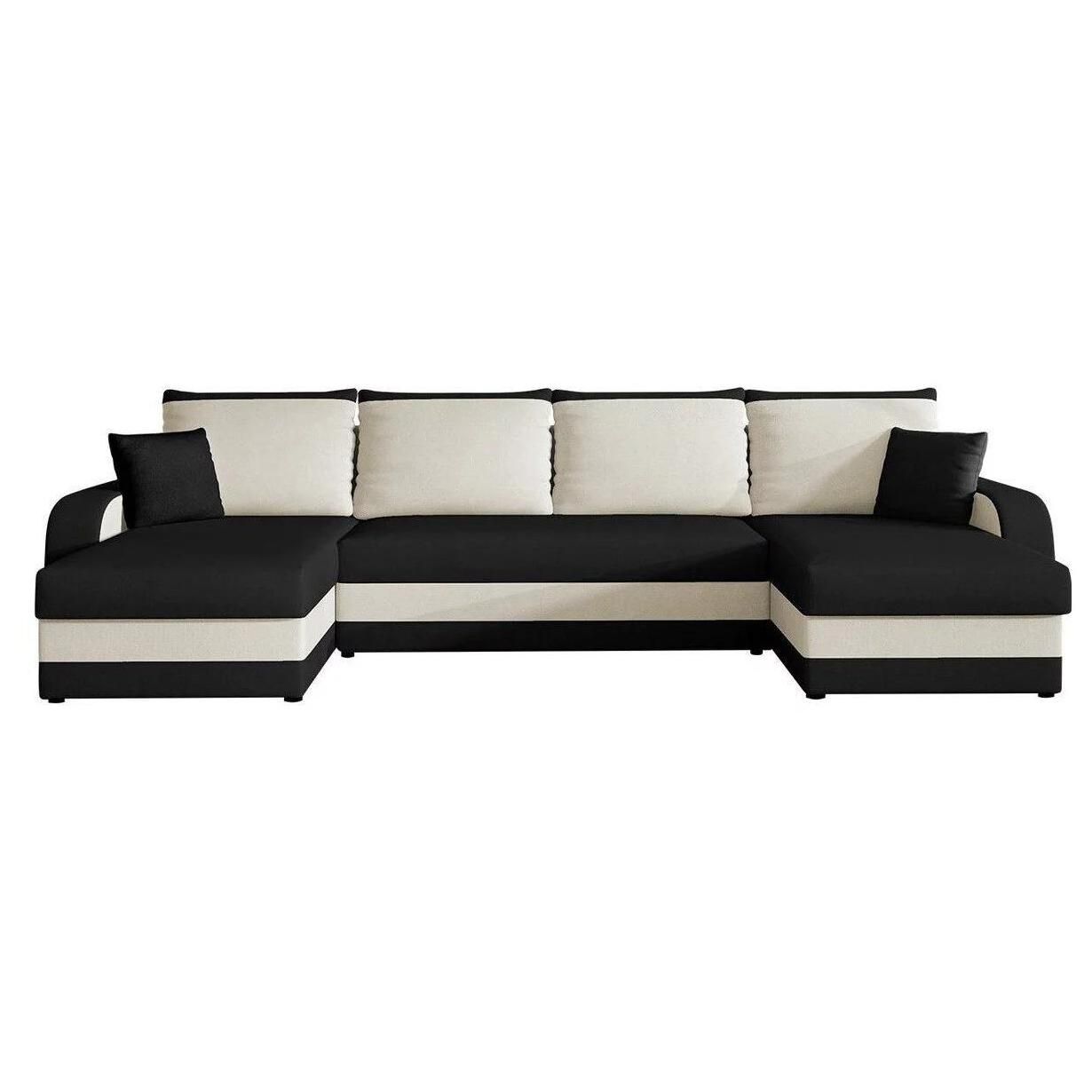 Canap D'angle Comfivo 233, Noir, Fonction De Couchage, 304x140x80cm