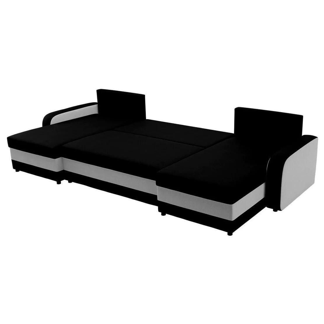 Canap D'angle Comfivo 233, Noir, Fonction De Couchage, 304x140x80cm - 4