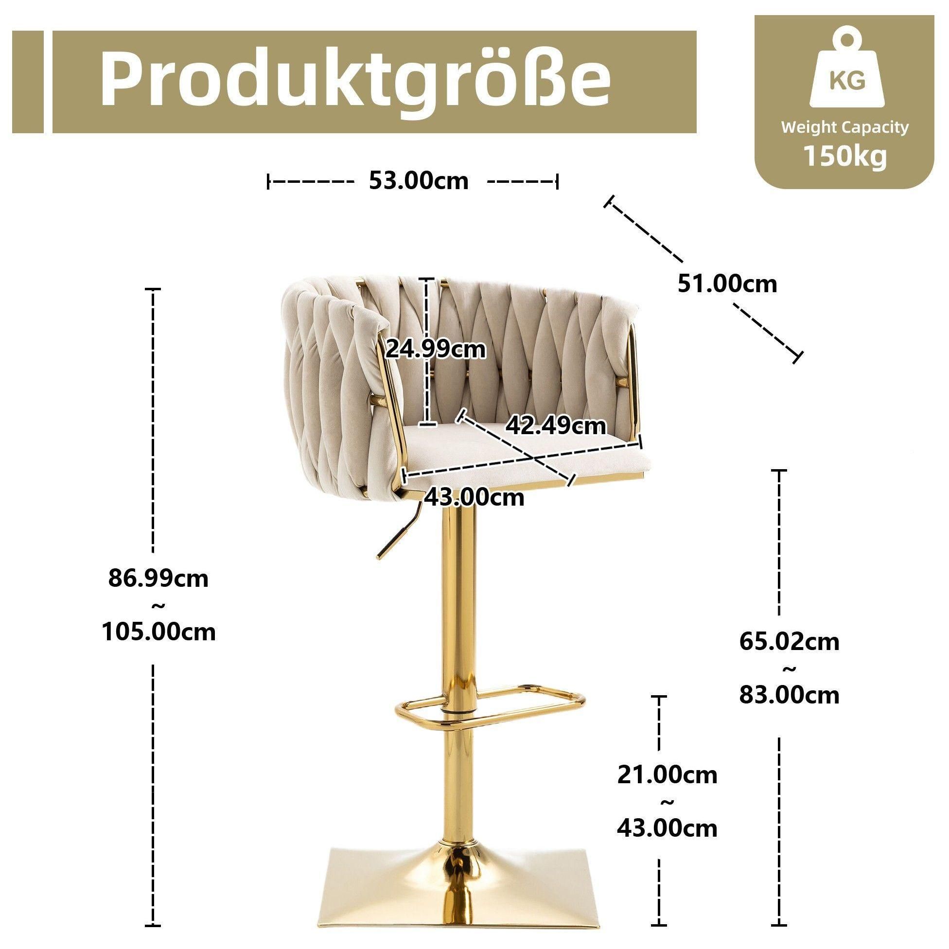 Lot De 2 Tabourets De Bar Rtro Beige Avec Dossier Et Repose-Pieds - 6
