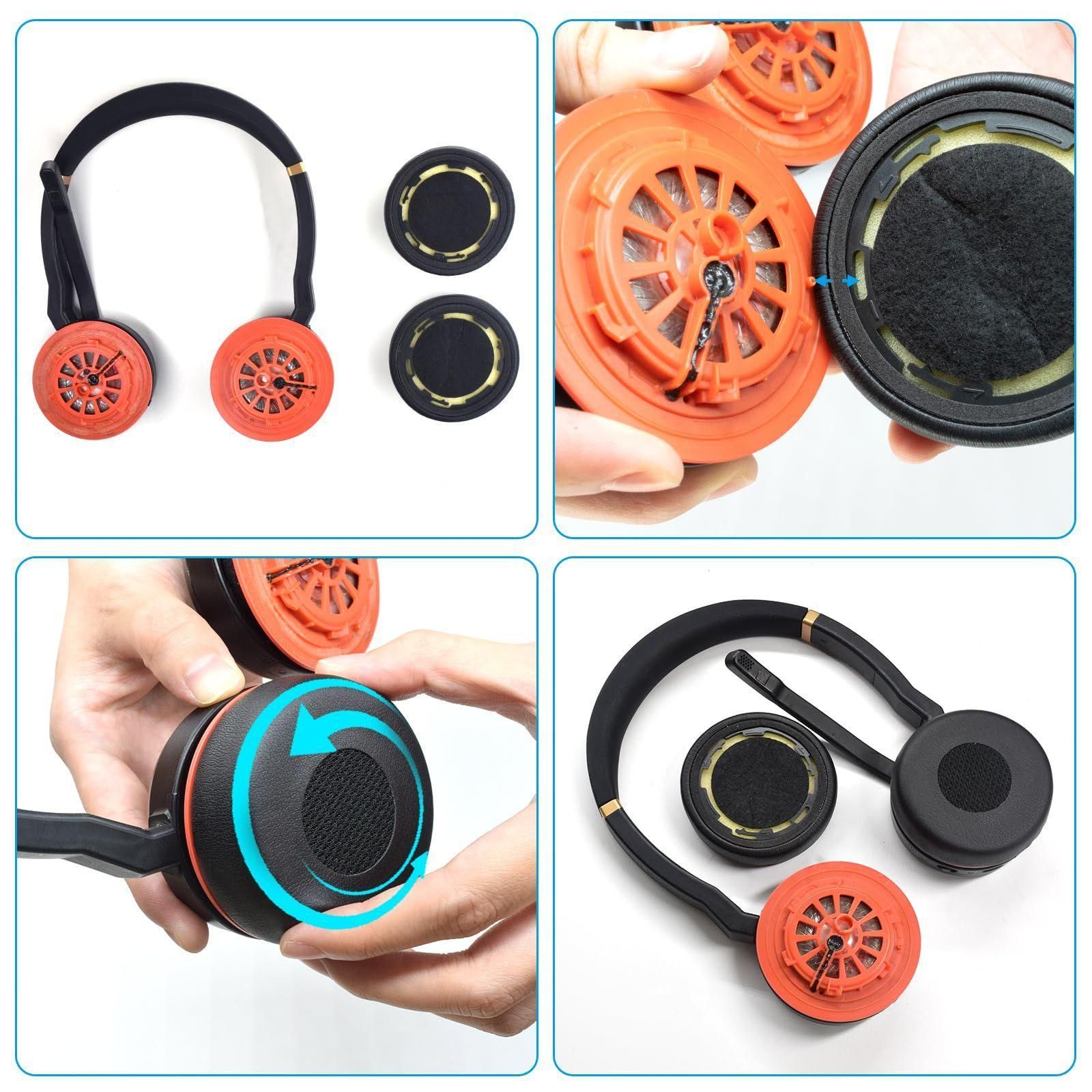 Coussinets d'oreille pour Jabra Evolve 75 / 75+ / 75 UC / 75MS Le noir - 6