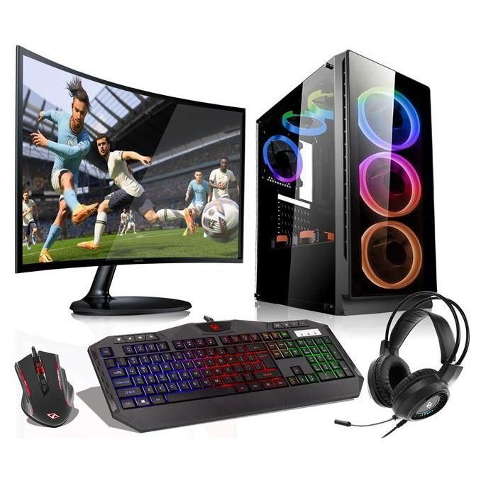 VIST Kit Gaming Ryzen 5 - RAM 64Go - RX 6600 - SSD 1To M.2 - LCD 24 - Windo...
