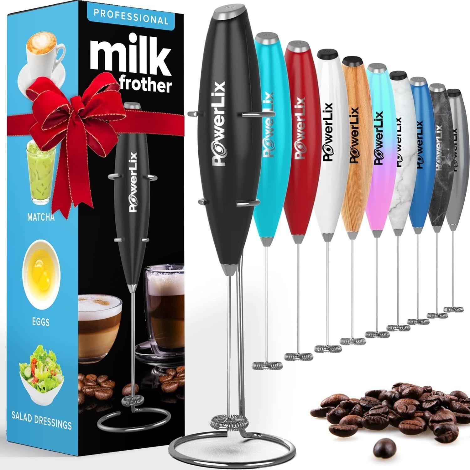 PowerLix Mousseur  Lait lectrique  Piles - Mousseur Lait avec support en...