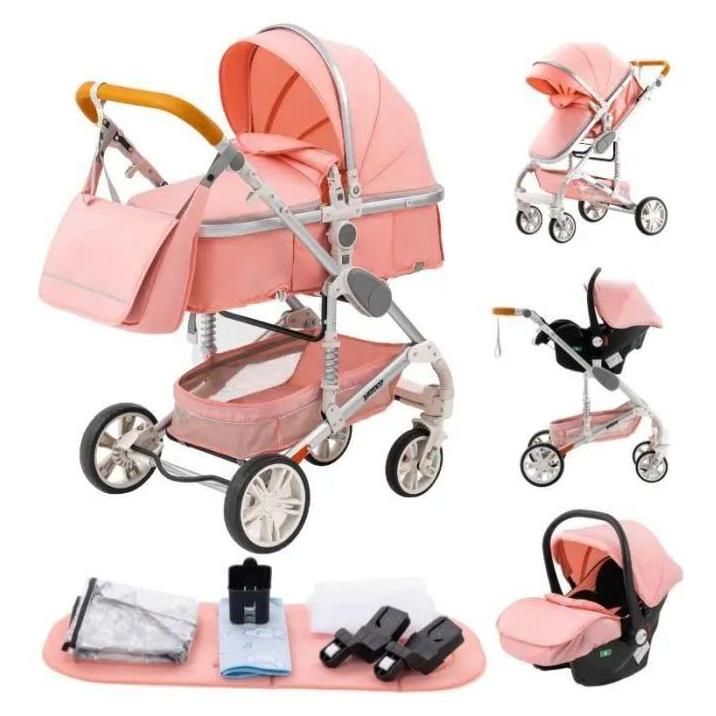 Poussette Combine 3 En 1 Sige-Auto Nacelle Trio Rversible Rglable Haute...