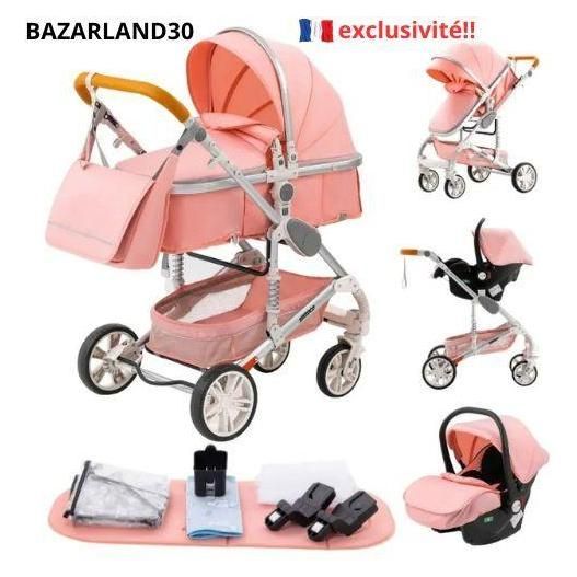 Poussette Combine 3 En 1 Sige-Auto Nacelle Trio Rversible Rglable Haute... - 5