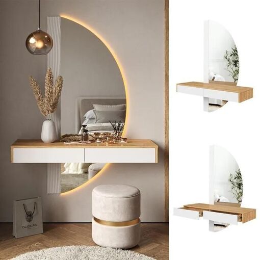 Vicco Coiffeuse Melisa, Ch�ne, 120 Cm Avec �clairage Led - 2