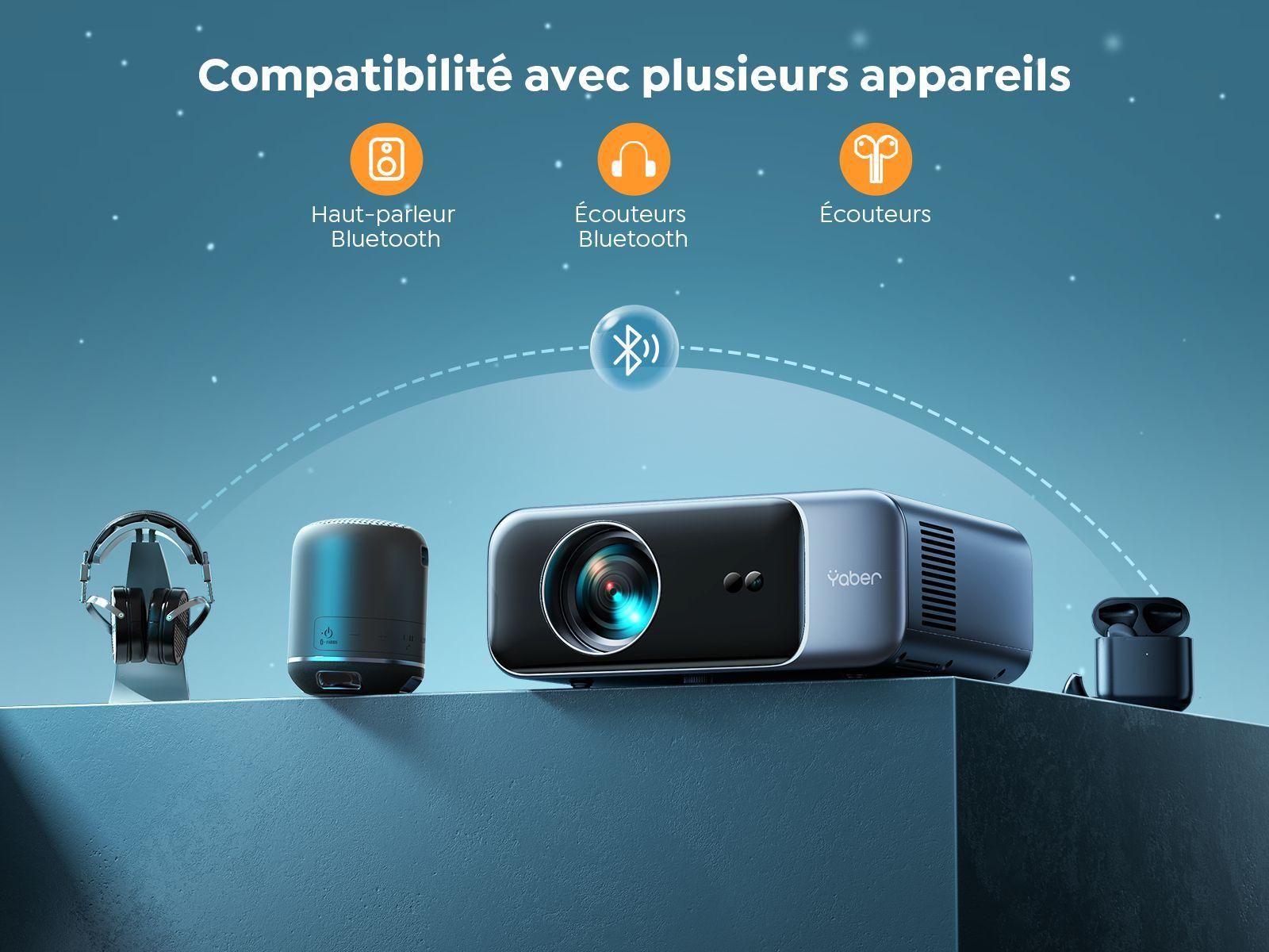 Vidoprojecteur WiFi Bluetooth YABER Pro V9 500 ANSI Lumens Projecteur Full... - 5