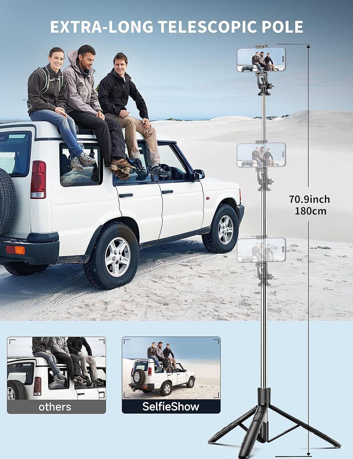 163.5CM Perche  Selfie, Trpied Smartphone, Extensible Selfie Stick Trpie... - 5