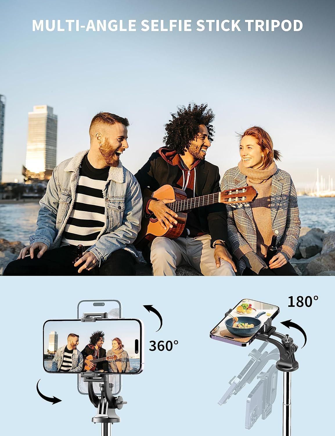163.5CM Perche  Selfie, Trpied Smartphone, Extensible Selfie Stick Trpie... - 6