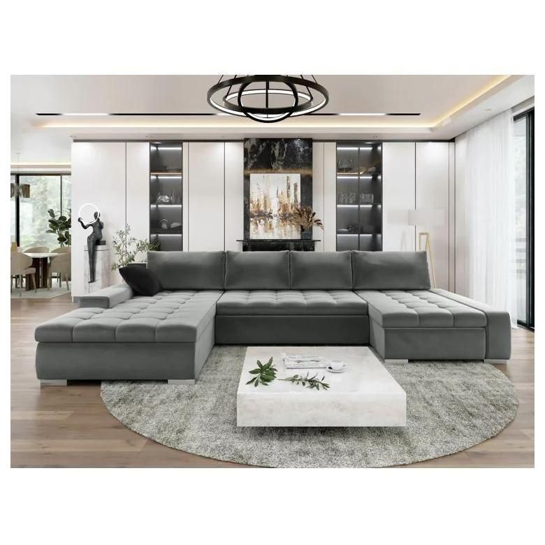 Canap D'angle Comfivo 106, Gris, Fonction De Couchage, 394x213x80cm - 2