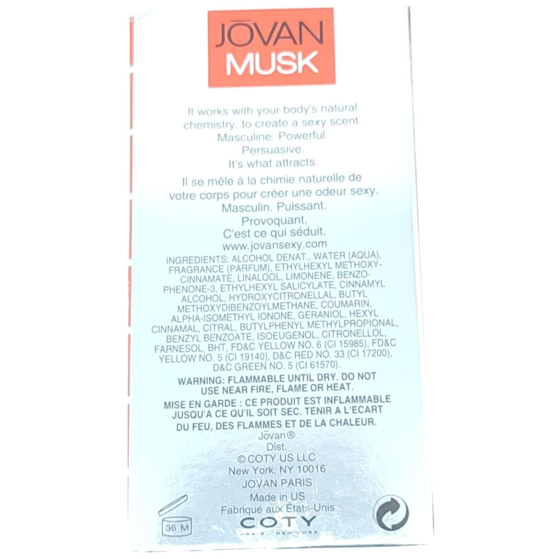 Description Aprs Rasage Cologne 59ml Musk Jovan For Men After Shave Est Un... - 4