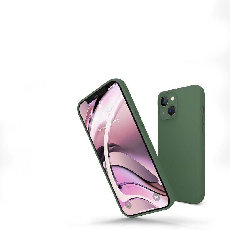 Coque Iphone 13 Mini Silicone Liquide Vert Foret + 2 Vitres En Verre Tremp... - 2