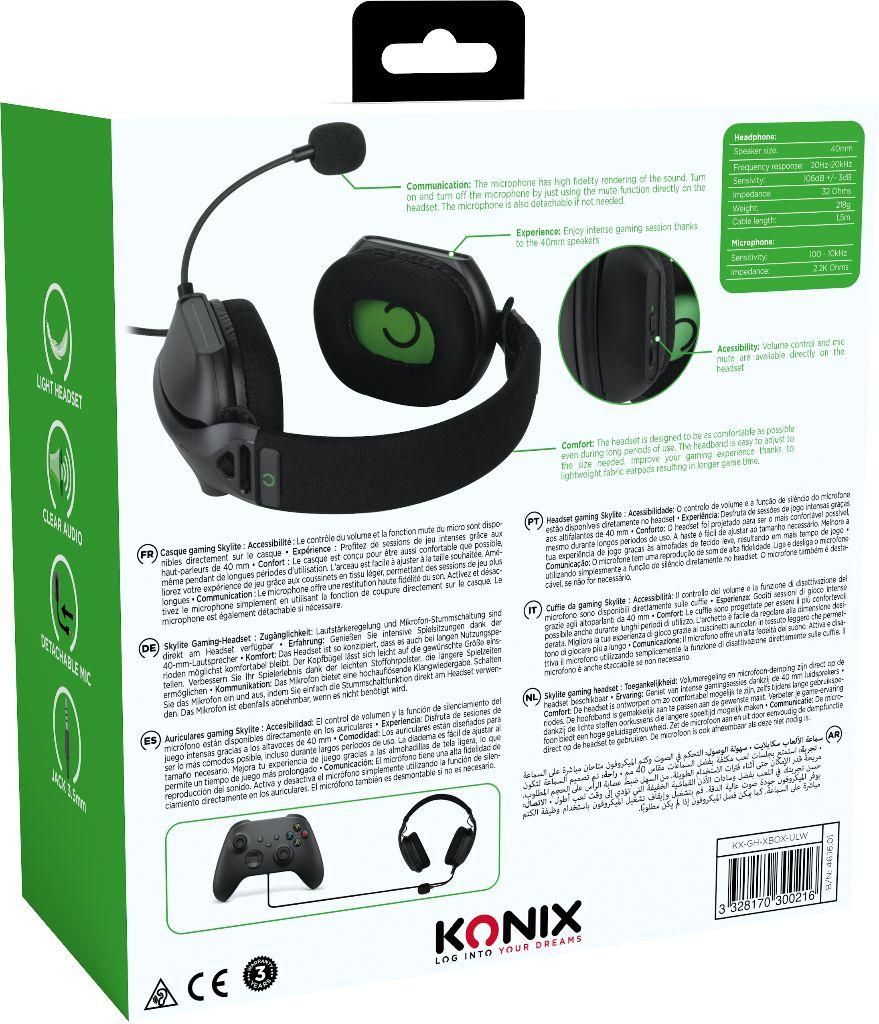 Casque Filaire Konix Skylite Gaming Ultral�ger Pour Xbox One, S�ries X/S - 6