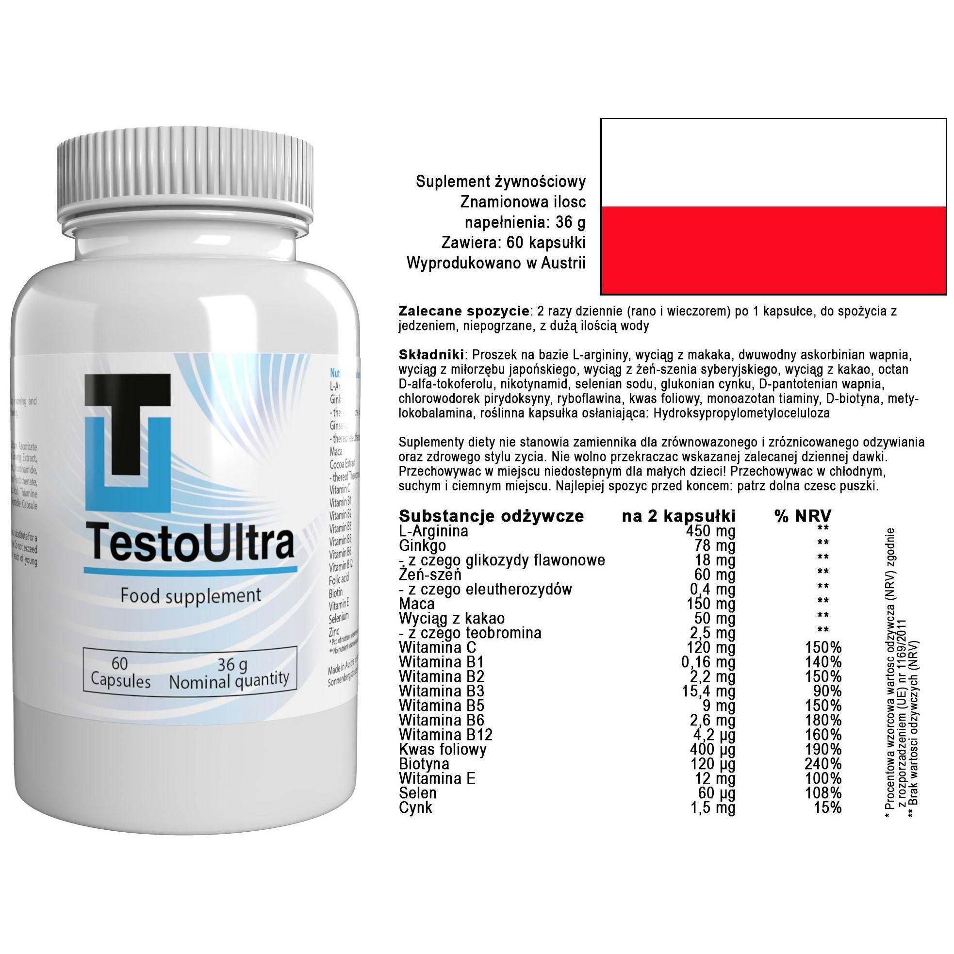 Testo Ultra - 180 G�lules (3x 60 G�lules) - Paquet De 3 - 10