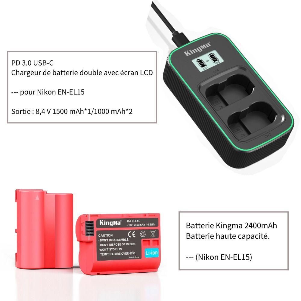 Nikon Z8 Boitier 45.7 mpix + Kingma 2400mAh batterie (Nikon EN-EL15) + King... - 3